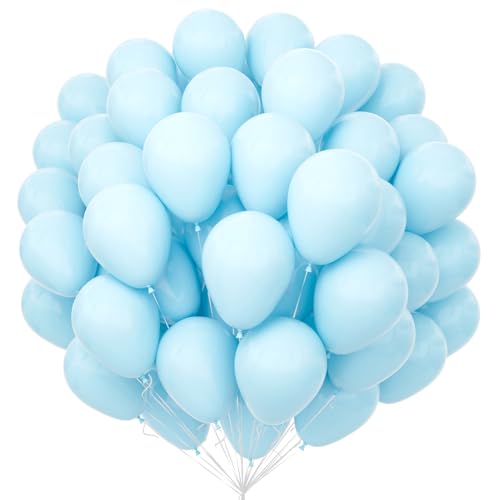 Unisun Blau Luftballons 100Pcs, 12 Zoll Pastell Macaron Baby Blaue Latex Ballons Pack für Blau Thema Ballon Bogen Kit Geburtstag Hochzeit Baby Shower Karneval Veranstaltungen Party Dekorationen von Unisun
