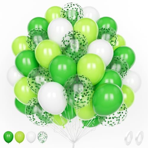 Luftballons Grün Weiße, 60 Stück 12 Zoll Matt Limetten Grüne Weiße Latex Hélium Konfetti Ballons für Jungen Männer Geburtstag Babyparty Hochzeitstag Verlobung Dschungel Safari Party Deko Luftballons Grün Weiße, 60 Stück 12 Zoll Matt Limetten Grüne Weiße Latex Hélium Konfetti Ballons für Jungen Männer Geburtstag Babyparty Hochzeitstag Verlobung Dschungel Safari Party Deko von Unisun
