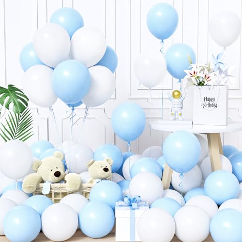 Unisun Luftballons Blau und Weiß, 60Stück 12Zoll Ballons Pastell Macaron Baby Blau Weiß Latex Luftballon Junge Männer Kinder Geburtstag Ballon Hochzeit Taufe Babyparty Gender Reveal Party Dekoration Unisun Luftballons Blau und Weiß, 60Stück 12Zoll Ballons Pastell Macaron Baby Blau Weiß Latex Luftballon Junge Männer Kinder Geburtstag Ballon Hochzeit Taufe Babyparty Gender Reveal Party Dekoration von Unisun