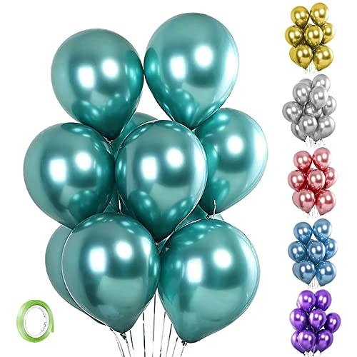 Unisun Luftballons Metallic, 20 Stück 12 Zoll Dick Chrom Metallic Grün Ballons Helium Glänzender Ballon für Geburtstag Baby Shower Hochzeitstag Festival Karneval Partydekorationen (Grün) von Unisun