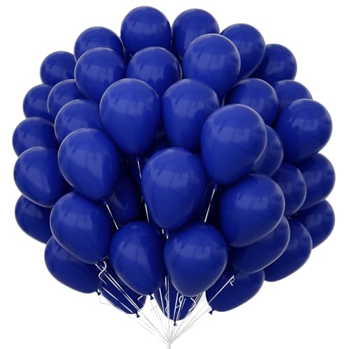 Unisun Marine Blau Luftballons 100Pcs, 12 Zoll Matte Marineblaue Latex Ballons Pack für Blaue Thema Ballon Bogen Kit Geburtstag Hochzeit Baby Shower Karneval Veranstaltungen Party Dekorationen von Unisun
