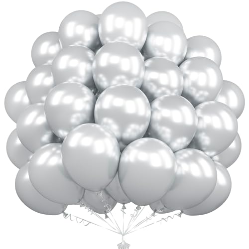 Unisun Metallic Silber Luftballons, 50 Stück 12 Zoll Chrom Silber Luftballons, Latex Silber Ballons Für Frauen Männer Jungen Geburtstagsfeier Hochzeit Verlobung Abschlussfeier Jahrestag Festival Deko Unisun Metallic Silber Luftballons, 50 Stück 12 Zoll Chrom Silber Luftballons, Latex Silber Ballons Für Frauen Männer Jungen Geburtstagsfeier Hochzeit Verlobung Abschlussfeier Jahrestag Festival Deko von Unisun