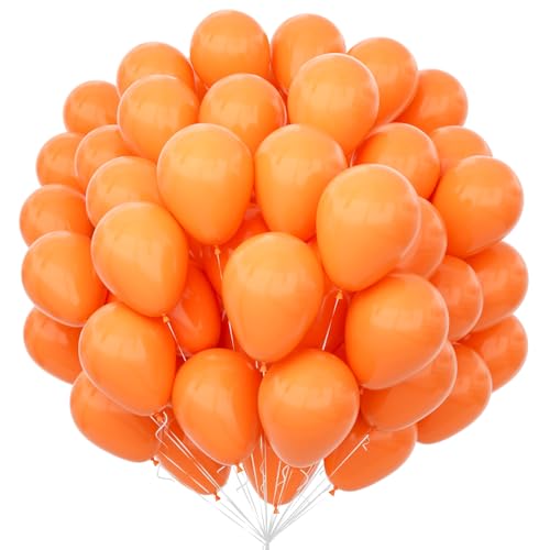 Unisun Orange Luftballons 100Pcs, 12 Zoll Matt Orange Latex Ballons Pack für Orange Thema Ballon Bogen Kit Geburtstag Hochzeit Baby Shower Karneval Veranstaltungen Party Dekorationen von Unisun