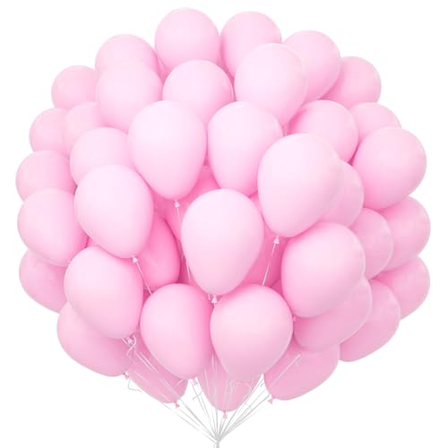 Unisun Rosa Luftballons 100Pcs, 12 Zoll Pastell Macaron Baby Rosa Latex Ballons Pack für Rosa Thema Ballon Bogen Kit Geburtstag Hochzeit Baby Shower Karneval Veranstaltungen Party Dekorationen von Unisun