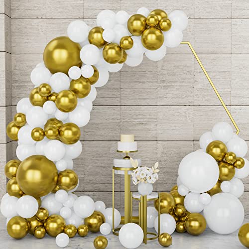 Weiß Gold Luftballons, 154 Teiliges Weiß Gold Helium Latex Ballon Diy Girlanden Set Für Jungen Mädchen Frauen Männer Geburtstag Hochzeit Babyparty Jubiläum Verlobung Geschlecht Soffenbarungs Party von Unisun