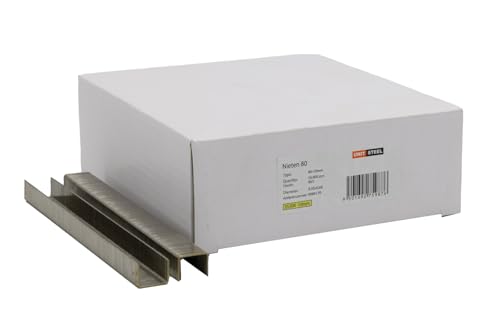 UnitSteel Heftklammern - Beinlänge 10mm, 10.000 stück, Type 80, Rostfrei Stahl, für das Folienbefestigung, Innenausstattung und Möbelindustrie UnitSteel Heftklammern - Beinlänge 10mm, 10.000 stück, Type 80, Rostfrei Stahl, für das Folienbefestigung, Innenausstattung und Möbelindustrie von UnitSteel