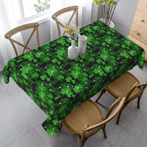 St. Patricks Day wasserdichte Tischdecke mit Blätterdruck, wiederverwendbar, für Esszimmer, Party, Hochzeit, Innen- und Außenbereich von Unkhtt