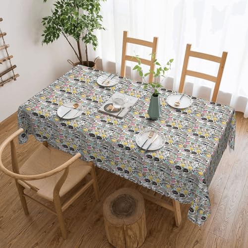 Unkhtt Comic ar Tischdecke, wasserdicht, rechteckig, wiederverwendbar, für Esszimmer, Hochzeit, Party, 137 x 183 cm Unkhtt Comic ar Tischdecke, wasserdicht, rechteckig, wiederverwendbar, für Esszimmer, Hochzeit, Party, 137 x 183 cm von Unkhtt
