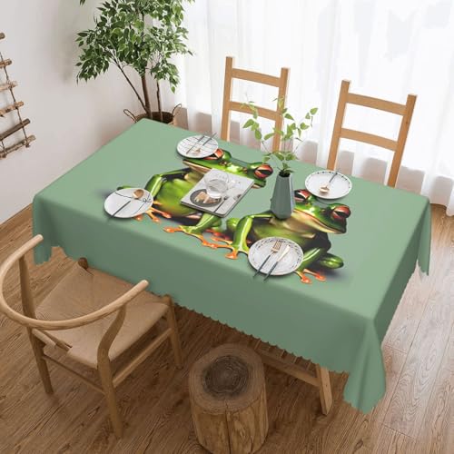 Unkhtt Lustige grüne Frösche, wasserdicht, rechteckig, 137 x 183 cm, wiederverwendbare Tischdecke, Esstisch, Hochzeit, Party Unkhtt Lustige grüne Frösche, wasserdicht, rechteckig, 137 x 183 cm, wiederverwendbare Tischdecke, Esstisch, Hochzeit, Party von Unkhtt
