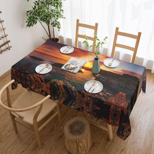 Unkhtt Tischdecke, Irland, Sonnenuntergang, Meereslandschaft, wasserdicht, rechteckig, 137 x 183 cm, wiederverwendbar, für Esszimmer, Hochzeit, Party Unkhtt Tischdecke, Irland, Sonnenuntergang, Meereslandschaft, wasserdicht, rechteckig, 137 x 183 cm, wiederverwendbar, für Esszimmer, Hochzeit, Party von Unkhtt