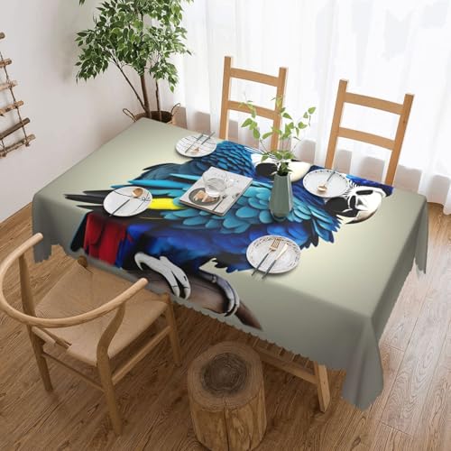Unkhtt Tischdecke, Motiv: Papageien, wasserdicht, rechteckig, wiederverwendbar, für Esszimmer, Hochzeit, Party, 137 x 183 cm, Blau Unkhtt Tischdecke, Motiv: Papageien, wasserdicht, rechteckig, wiederverwendbar, für Esszimmer, Hochzeit, Party, 137 x 183 cm, Blau von Unkhtt