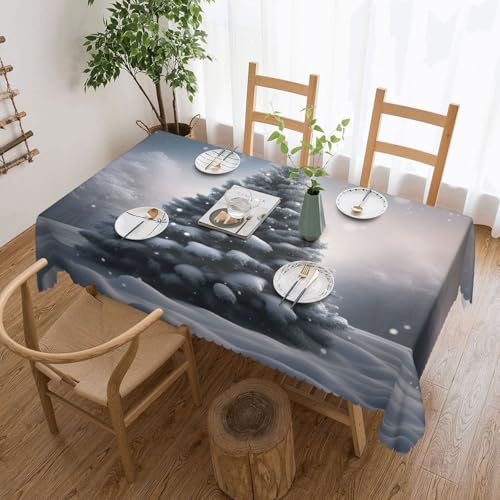 Unkhtt Tischdecke, Motiv: Weihnachtsbaum, Schnee, wasserdicht, rechteckig, 137 x 183 cm, wiederverwendbar, für Esszimmer, Hochzeit, Party Unkhtt Tischdecke, Motiv: Weihnachtsbaum, Schnee, wasserdicht, rechteckig, 137 x 183 cm, wiederverwendbar, für Esszimmer, Hochzeit, Party von Unkhtt