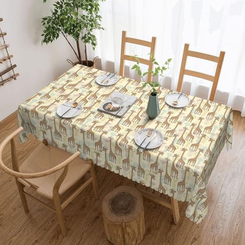 Unkhtt Tischdecke, handgezeichnete Giraffen-Druck, wasserdicht, rechteckig, 137 x 183 cm, wiederverwendbar, für Esszimmer, Hochzeit, Party Unkhtt Tischdecke, handgezeichnete Giraffen-Druck, wasserdicht, rechteckig, 137 x 183 cm, wiederverwendbar, für Esszimmer, Hochzeit, Party von Unkhtt