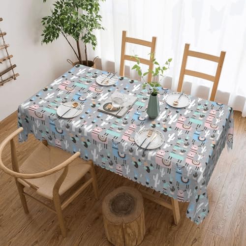 Unkhtt Tischdecke, rechteckig, mit Lama-Kaktusdruck, wasserdicht, 137 x 183 cm, wiederverwendbar, für Esszimmer, Hochzeit, Party Unkhtt Tischdecke, rechteckig, mit Lama-Kaktusdruck, wasserdicht, 137 x 183 cm, wiederverwendbar, für Esszimmer, Hochzeit, Party von Unkhtt