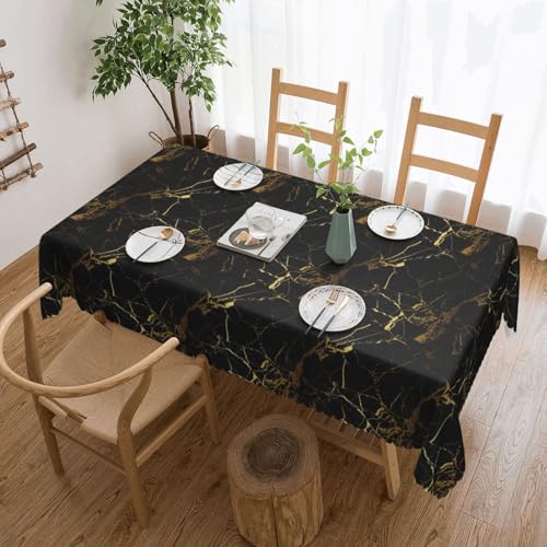 Unkhtt Tischdecke, stilvoll, goldfarbene Marmorierstruktur, wasserdicht, rechteckig, 137 x 183 cm, wiederverwendbar, für Esszimmer, Hochzeit, Party Unkhtt Tischdecke, stilvoll, goldfarbene Marmorierstruktur, wasserdicht, rechteckig, 137 x 183 cm, wiederverwendbar, für Esszimmer, Hochzeit, Party von Unkhtt