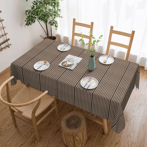 Unkhtt Tischdecke, wasserdicht, rechteckig, 137 x 183 cm, Braun, gestreift, wiederverwendbar, für Esszimmer, Hochzeit, Party Unkhtt Tischdecke, wasserdicht, rechteckig, 137 x 183 cm, Braun, gestreift, wiederverwendbar, für Esszimmer, Hochzeit, Party von Unkhtt