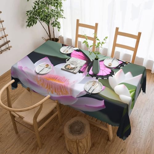 Unkhtt Tischdecke, wasserdicht, rechteckig, 137 x 183 cm, Motiv: rosa Schmetterling, 1 Stück, wiederverwendbar, für Esszimmer, Hochzeit, Party Unkhtt Tischdecke, wasserdicht, rechteckig, 137 x 183 cm, Motiv: rosa Schmetterling, 1 Stück, wiederverwendbar, für Esszimmer, Hochzeit, Party von Unkhtt