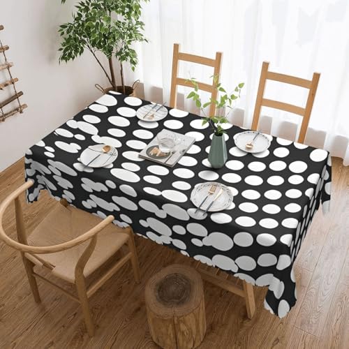 Unkhtt Tischdecke, wasserdicht, rechteckig, 137 x 183 cm, Schwarz / Weiß mit Punktemuster, wiederverwendbar, für Esszimmer, Hochzeit, Party Unkhtt Tischdecke, wasserdicht, rechteckig, 137 x 183 cm, Schwarz / Weiß mit Punktemuster, wiederverwendbar, für Esszimmer, Hochzeit, Party von Unkhtt