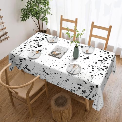 Unkhtt Tischdecke, wasserdicht, rechteckig, 137 x 183 cm, Schwarz und Weiß mit Punktemuster, wiederverwendbar, für Esszimmer, Hochzeit, Party Unkhtt Tischdecke, wasserdicht, rechteckig, 137 x 183 cm, Schwarz und Weiß mit Punktemuster, wiederverwendbar, für Esszimmer, Hochzeit, Party von Unkhtt