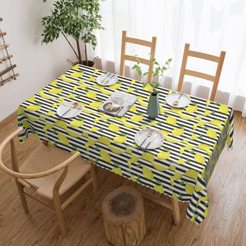 Unkhtt Tischdecke, wasserdicht, rechteckig, 137 x 183 cm, blaue Streifen und Zitronenmuster, wiederverwendbar, für Esszimmer, Hochzeit, Party Unkhtt Tischdecke, wasserdicht, rechteckig, 137 x 183 cm, blaue Streifen und Zitronenmuster, wiederverwendbar, für Esszimmer, Hochzeit, Party von Unkhtt