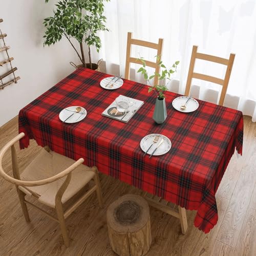 Unkhtt Tischdecke, wasserdicht, rechteckig, 137 x 183 cm, wiederverwendbar, für Esszimmer, Hochzeit, Party, Rot und Schwarz Unkhtt Tischdecke, wasserdicht, rechteckig, 137 x 183 cm, wiederverwendbar, für Esszimmer, Hochzeit, Party, Rot und Schwarz von Unkhtt