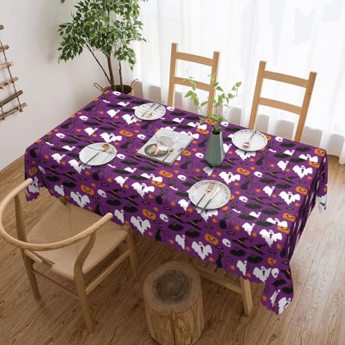 Unkhtt Tischdecke, wasserdicht, rechteckig, Halloween-Horror-Druck, wiederverwendbar, für Esszimmer, Hochzeit, Party, 137 x 183 cm, Violett Unkhtt Tischdecke, wasserdicht, rechteckig, Halloween-Horror-Druck, wiederverwendbar, für Esszimmer, Hochzeit, Party, 137 x 183 cm, Violett von Unkhtt