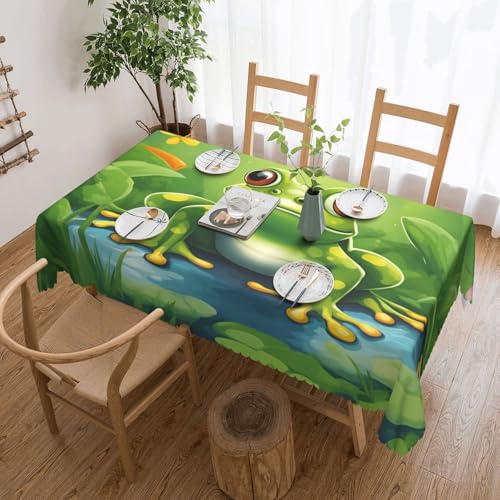 Unkhtt Tischdecke, wasserdicht, rechteckig, Motiv: Cartoon-Frosch, 137 x 183 cm, wiederverwendbar, für Esszimmer, Hochzeit, Party Unkhtt Tischdecke, wasserdicht, rechteckig, Motiv: Cartoon-Frosch, 137 x 183 cm, wiederverwendbar, für Esszimmer, Hochzeit, Party von Unkhtt
