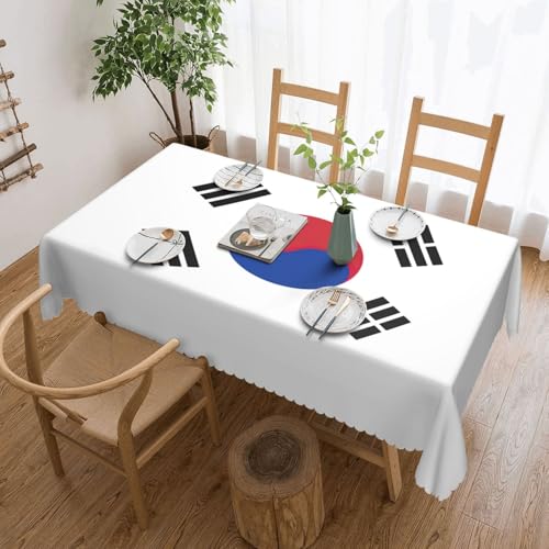 Unkhtt Tischdecke, wasserdicht, rechteckig, Motiv: Flagge der Republik Korea, wiederverwendbar, für Esszimmer, Hochzeit, Party, 137 x 183 cm Unkhtt Tischdecke, wasserdicht, rechteckig, Motiv: Flagge der Republik Korea, wiederverwendbar, für Esszimmer, Hochzeit, Party, 137 x 183 cm von Unkhtt