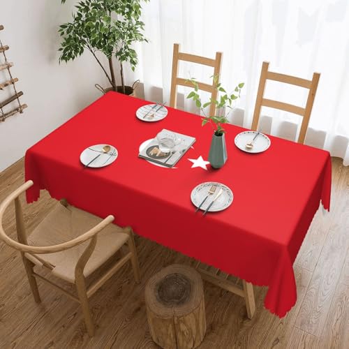 Unkhtt Tischdecke, wasserdicht, rechteckig, Motiv: Flagge der Türkei, wiederverwendbar, für Esszimmer, Hochzeit, Party, 137 x 183 cm von Unkhtt