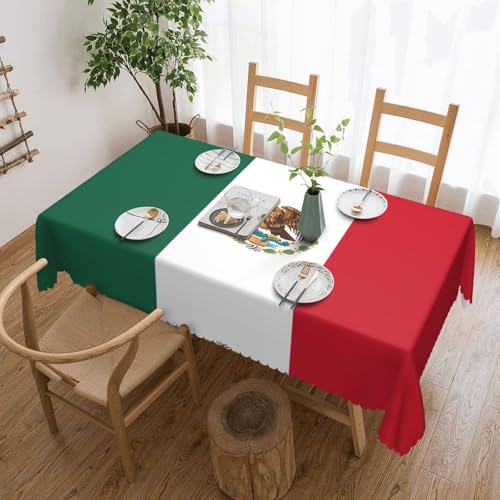 Unkhtt Tischdecke, wasserdicht, rechteckig, Motiv: Flagge von Mexiko, wiederverwendbar, für Esszimmer, Hochzeit, Party, 137 x 183 cm Unkhtt Tischdecke, wasserdicht, rechteckig, Motiv: Flagge von Mexiko, wiederverwendbar, für Esszimmer, Hochzeit, Party, 137 x 183 cm von Unkhtt