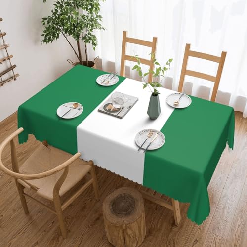 Unkhtt Tischdecke, wasserdicht, rechteckig, Motiv: Flagge von Nigeria, wiederverwendbar, für Esszimmer, Hochzeit, Party, 137 x 183 cm von Unkhtt
