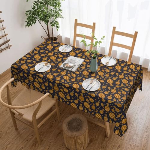 Unkhtt Tischdecke, wasserdicht, rechteckig, Motiv: Goldener Ananas, wiederverwendbar, für Esszimmer, Hochzeit, Party, 137 x 183 cm Unkhtt Tischdecke, wasserdicht, rechteckig, Motiv: Goldener Ananas, wiederverwendbar, für Esszimmer, Hochzeit, Party, 137 x 183 cm von Unkhtt
