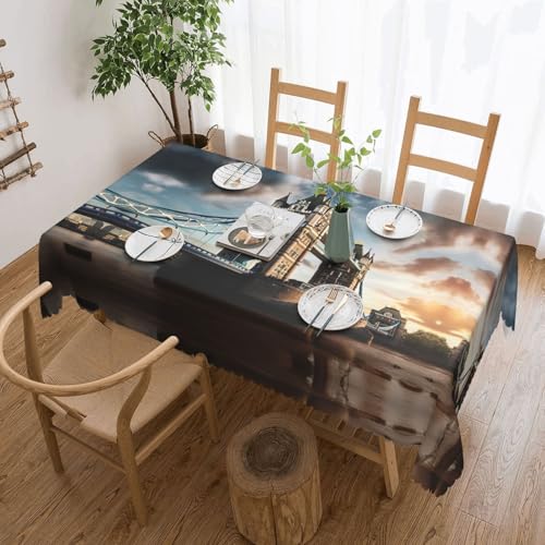 Unkhtt Tischdecke, wasserdicht, rechteckig, Motiv: historische Old Tower Bridge, London, wiederverwendbar, für Esszimmer, Hochzeit, Party, 137 x 183 cm Unkhtt Tischdecke, wasserdicht, rechteckig, Motiv: historische Old Tower Bridge, London, wiederverwendbar, für Esszimmer, Hochzeit, Party, 137 x 183 cm von Unkhtt