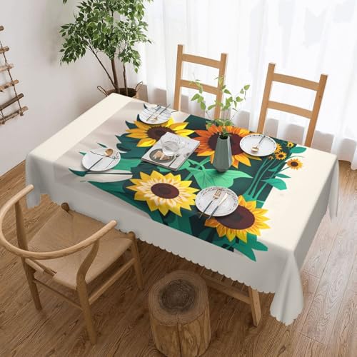 Unkhtt Tischdecke, wasserdicht, rechteckig, Sonnenblumen-Motiv, wiederverwendbar, für Esszimmer, Hochzeit, Party, 137 x 183 cm Unkhtt Tischdecke, wasserdicht, rechteckig, Sonnenblumen-Motiv, wiederverwendbar, für Esszimmer, Hochzeit, Party, 137 x 183 cm von Unkhtt