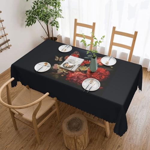 Unkhtt Tischdecke, wasserdicht, rechteckig, mit Blumen- und Schmetterlingsdruck, wiederverwendbar, für Esszimmer, Hochzeit, Party, 137 x 183 cm Unkhtt Tischdecke, wasserdicht, rechteckig, mit Blumen- und Schmetterlingsdruck, wiederverwendbar, für Esszimmer, Hochzeit, Party, 137 x 183 cm von Unkhtt