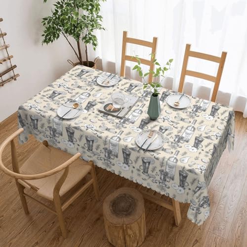 Unkhtt Tischdecke, wasserdicht, rechteckig, wiederverwendbar, für Esszimmer, Hochzeit, Party, Wein- und Weinherstellung Unkhtt Tischdecke, wasserdicht, rechteckig, wiederverwendbar, für Esszimmer, Hochzeit, Party, Wein- und Weinherstellung von Unkhtt