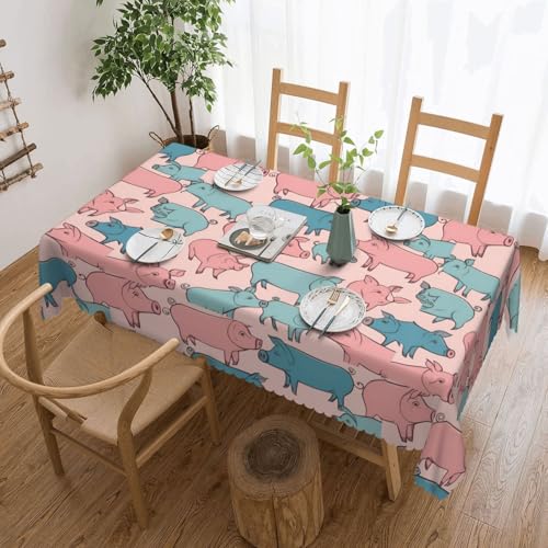 Unkhtt Tischdecke mit niedlichem Schweinemuster, wasserdicht, rechteckig, 137 x 183 cm, wiederverwendbar, für Esszimmer, Hochzeit, Party Unkhtt Tischdecke mit niedlichem Schweinemuster, wasserdicht, rechteckig, 137 x 183 cm, wiederverwendbar, für Esszimmer, Hochzeit, Party von Unkhtt