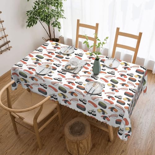 Unkhtt Wasserdichte rechteckige Tischdecke mit Sushi-Druck, 137 x 183 cm, wiederverwendbar, für Esszimmer, Hochzeit, Party Unkhtt Wasserdichte rechteckige Tischdecke mit Sushi-Druck, 137 x 183 cm, wiederverwendbar, für Esszimmer, Hochzeit, Party von Unkhtt