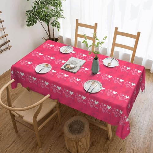 Unkhtt Wasserdichte rechteckige Tischdecke mit Valentinstags-Herzmuster, 137 x 183 cm, wiederverwendbar, für Esszimmer, Hochzeit, Party Unkhtt Wasserdichte rechteckige Tischdecke mit Valentinstags-Herzmuster, 137 x 183 cm, wiederverwendbar, für Esszimmer, Hochzeit, Party von Unkhtt