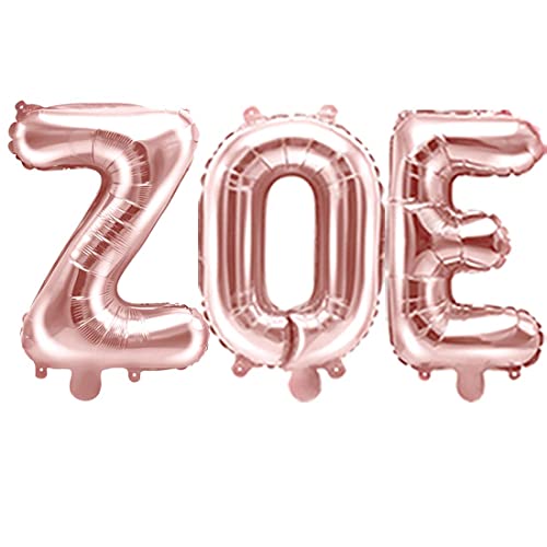 Ballon Foil Mylar Pink Gold Geschrieben Nome Zoe 35 CM von Unknow