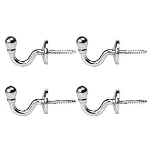N/A 4 Stück Vorhang, Raffhalter, Haken, aus Edelstahl, Quaste, Vorhang, Vorhänge, Fenster, Tür, Haken, Kleiderhaken, Silberfarben von Unknown