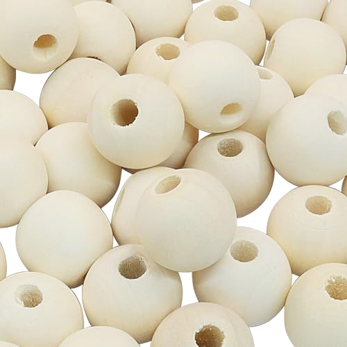 Unlorspy 100 Stück Naturholzperlen, 20 mm kleine, runde Holzkugeln, 1,9 cm unlackierte Holzperlen zum Basteln, DIY-Schmuck, Traumfänger Unlorspy 100 Stück Naturholzperlen, 20 mm kleine, runde Holzkugeln, 1,9 cm unlackierte Holzperlen zum Basteln, DIY-Schmuck, Traumfänger von Unlorspy