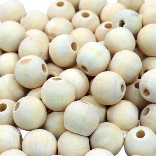 Unlorspy 200 Stück Naturholzperlen, 12 mm kleine, runde Holzkugeln, 1,27 cm unlackierte Holzperlen zum Basteln, DIY-Schmuck, Traumfänger Unlorspy 200 Stück Naturholzperlen, 12 mm kleine, runde Holzkugeln, 1,27 cm unlackierte Holzperlen zum Basteln, DIY-Schmuck, Traumfänger von Unlorspy