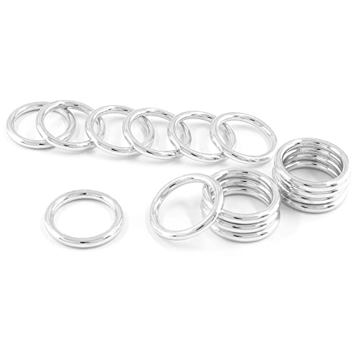Unlorspy Nahtlose geschweißte O-Ringe aus Metall, 304 Edelstahl, geschweißt, runde Ringe für Camping-Gürtel, Heimwerker, Schlüsselanhänger, Geldbörse (Silber, 4 mm x 25 mm Innendurchmesser x 32 mm von Unlorspy
