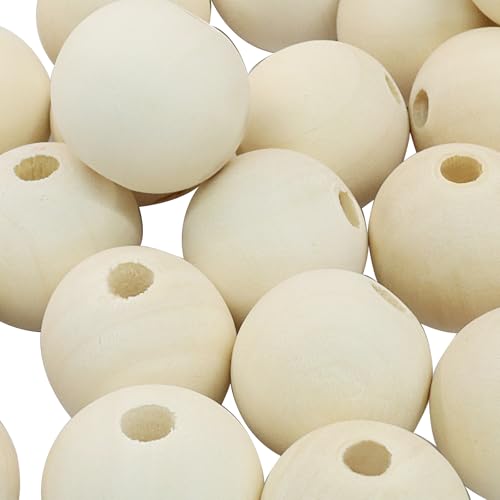 Unlorspy Naturholzperlen, 25 mm kleine, runde Holzkugeln, 2,5 cm, unlackierte Holzperlen zum Basteln, DIY-Schmuck, Traumfänger, 50 Stück Unlorspy Naturholzperlen, 25 mm kleine, runde Holzkugeln, 2,5 cm, unlackierte Holzperlen zum Basteln, DIY-Schmuck, Traumfänger, 50 Stück von Unlorspy
