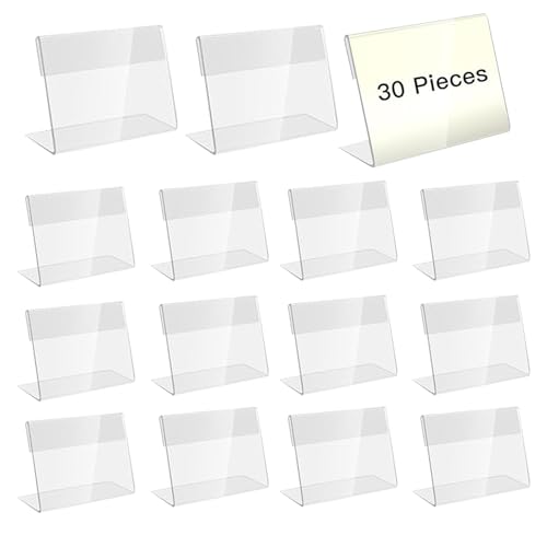 30 Stück Acryl Etikettenhalter Buffet Schilder Preisschilder Aufsteller Namensschilder Tisch Acryl Aufsteller Transparent Halter Visitenkarten-Display für büro Ladengeschäft und Supermarkt (10 x 7cm) 30 Stück Acryl Etikettenhalter Buffet Schilder Preisschilder Aufsteller Namensschilder Tisch Acryl Aufsteller Transparent Halter Visitenkarten-Display für büro Ladengeschäft und Supermarkt (10 x 7cm) von Unpoten