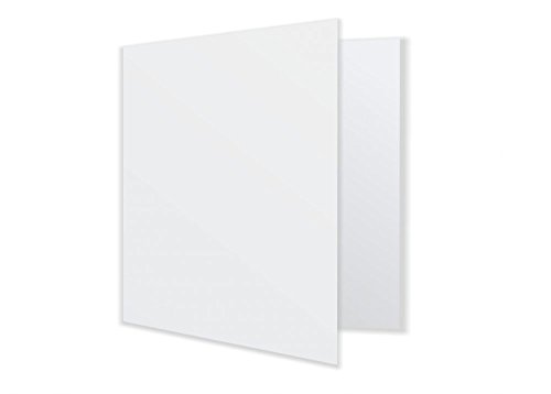 25 Klappkarten bzw. Faltkarten, weiss, blanko 145 x 145 mm, bedruckbar, beschreibbar, zum selber gestalten, dicker Karton, 250gr/m² von Unser-Festtag