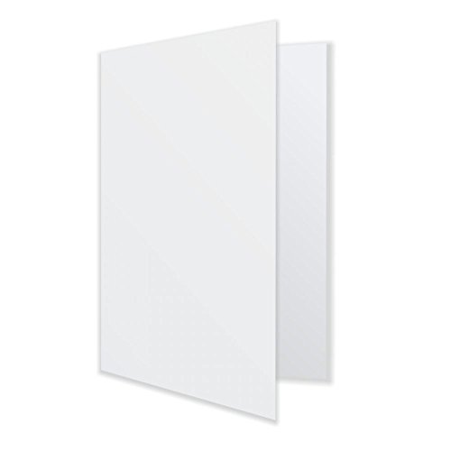 50 DIN A6 Faltkarten Doppelkarten Weiß ideal für Einladungen Menükarten 240gr mit Falzkante Klappkarten in 1a Qualität von Unser-Festtag