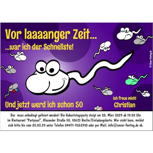 Einladungskarten für Erwachsene, JEDES Alter möglich, lustig originell 30 50 70 - runder Geburtstag, 30 Karten von Unser-Festtag