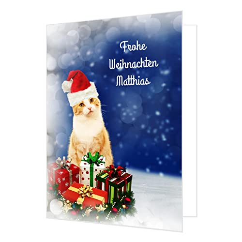 Extra große Weihnachtskarte, Klappkarte, XXL DIN A4. Mit Name und Ihrem Wunschtext. Inklusive Umschlag. von Unser-Festtag